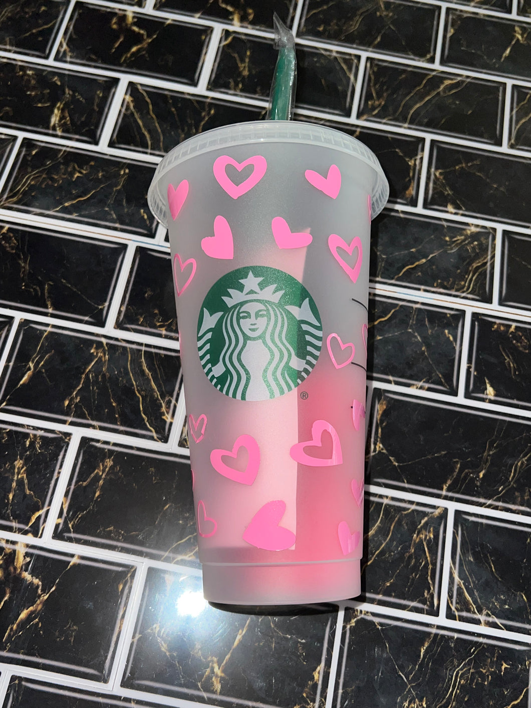 Pink Heart Venti Cold cup