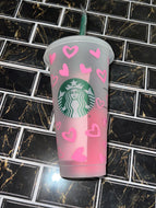 Pink Heart Venti Cold cup