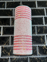 Load image into Gallery viewer, White &amp; Pink Rhinestones Stripes
