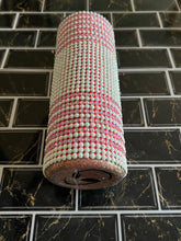 Load image into Gallery viewer, White &amp; Pink Rhinestones Stripes
